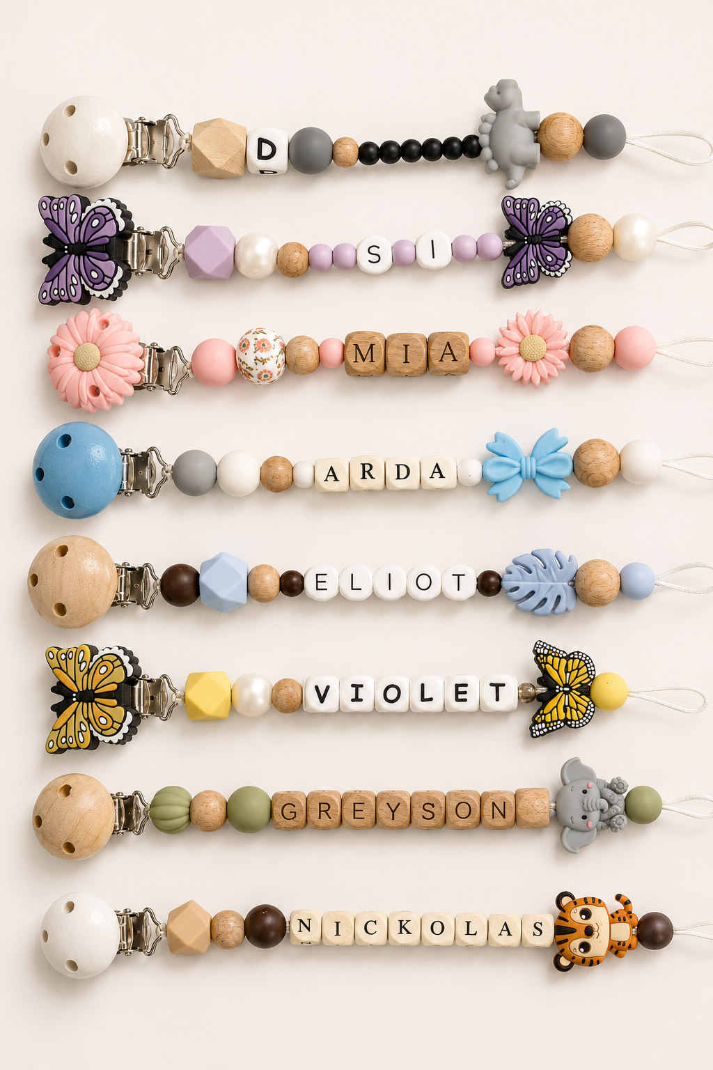 Personalised Baby Dummy Chains
