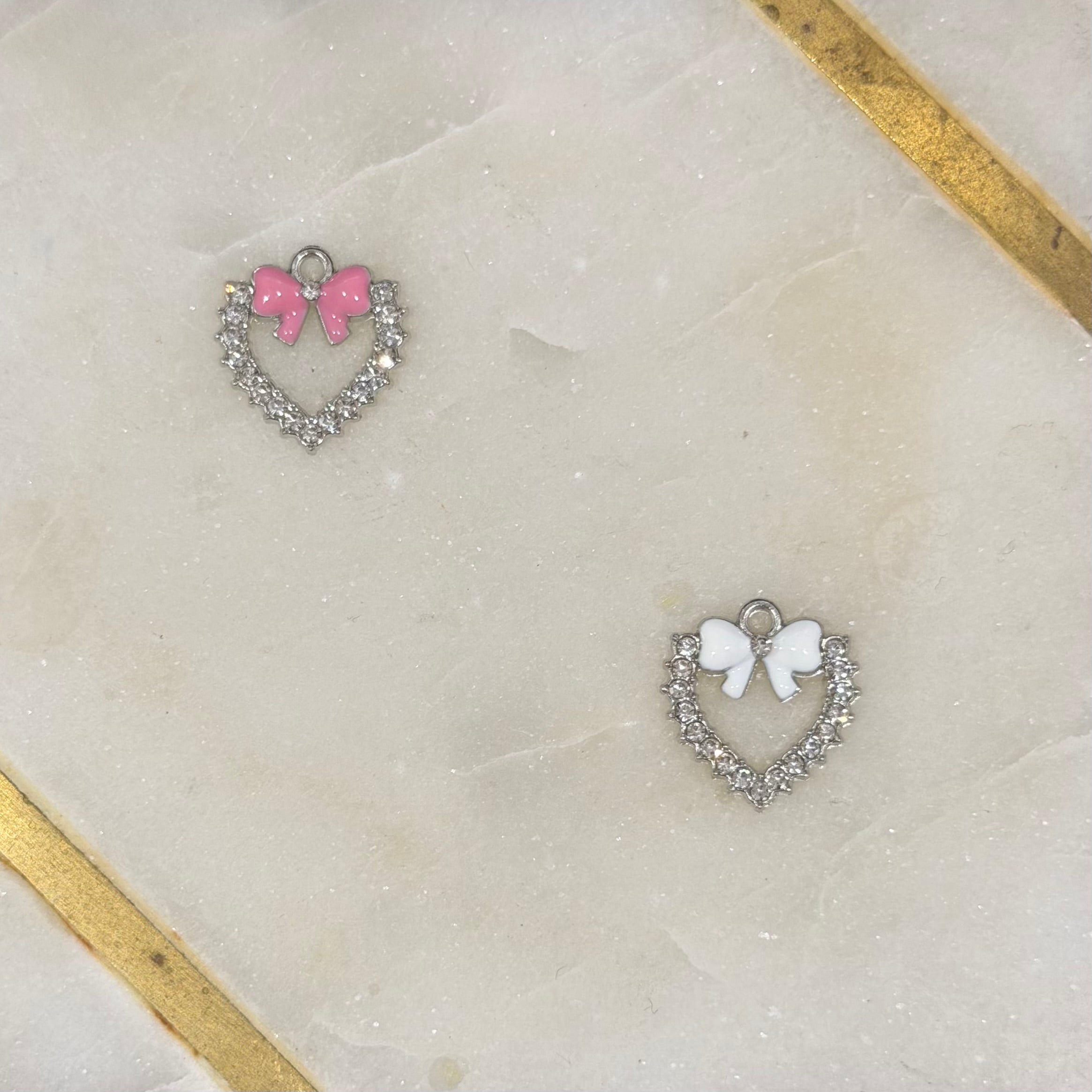 Shimmering Heart/Bow Charm