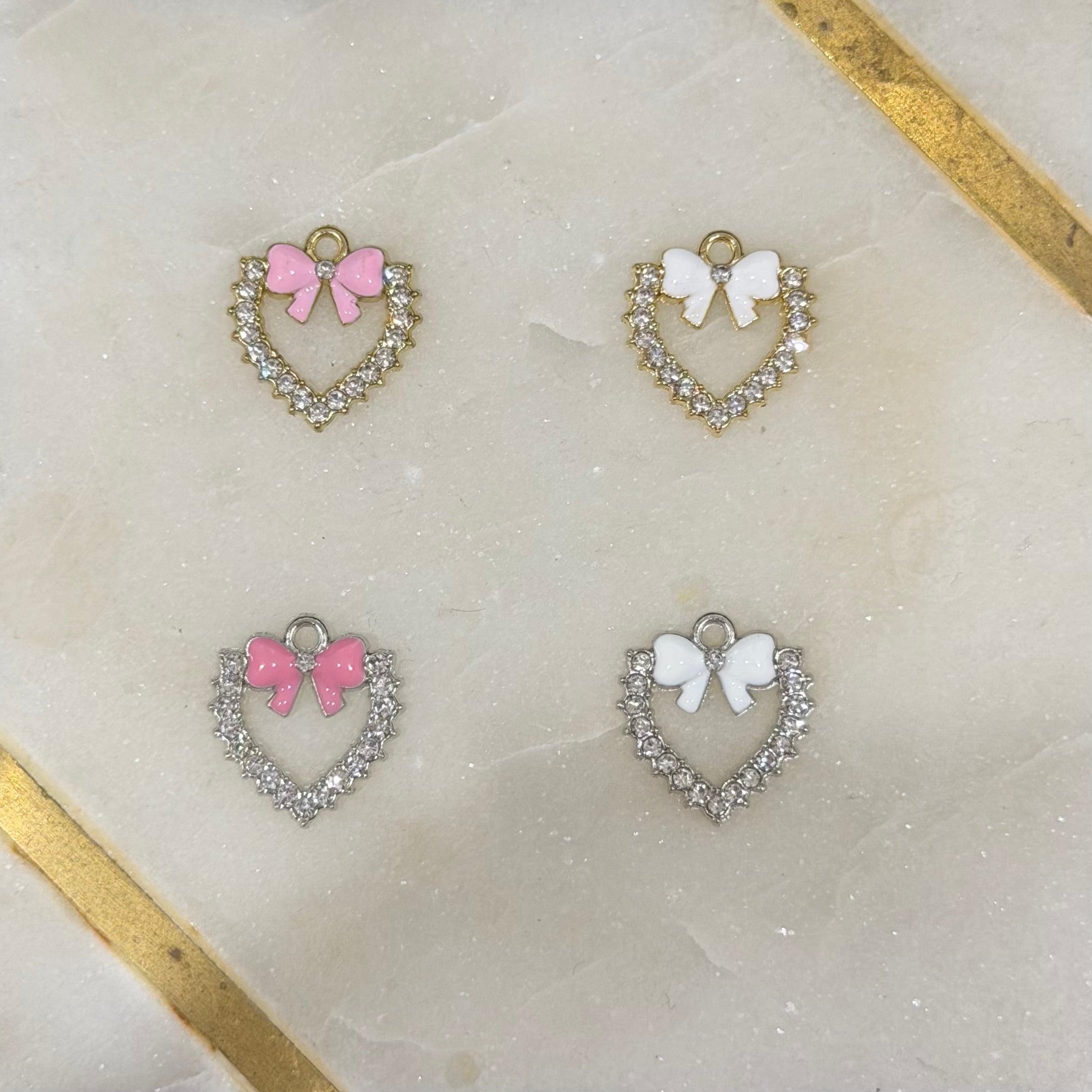 Shimmering Heart/Bow Charm