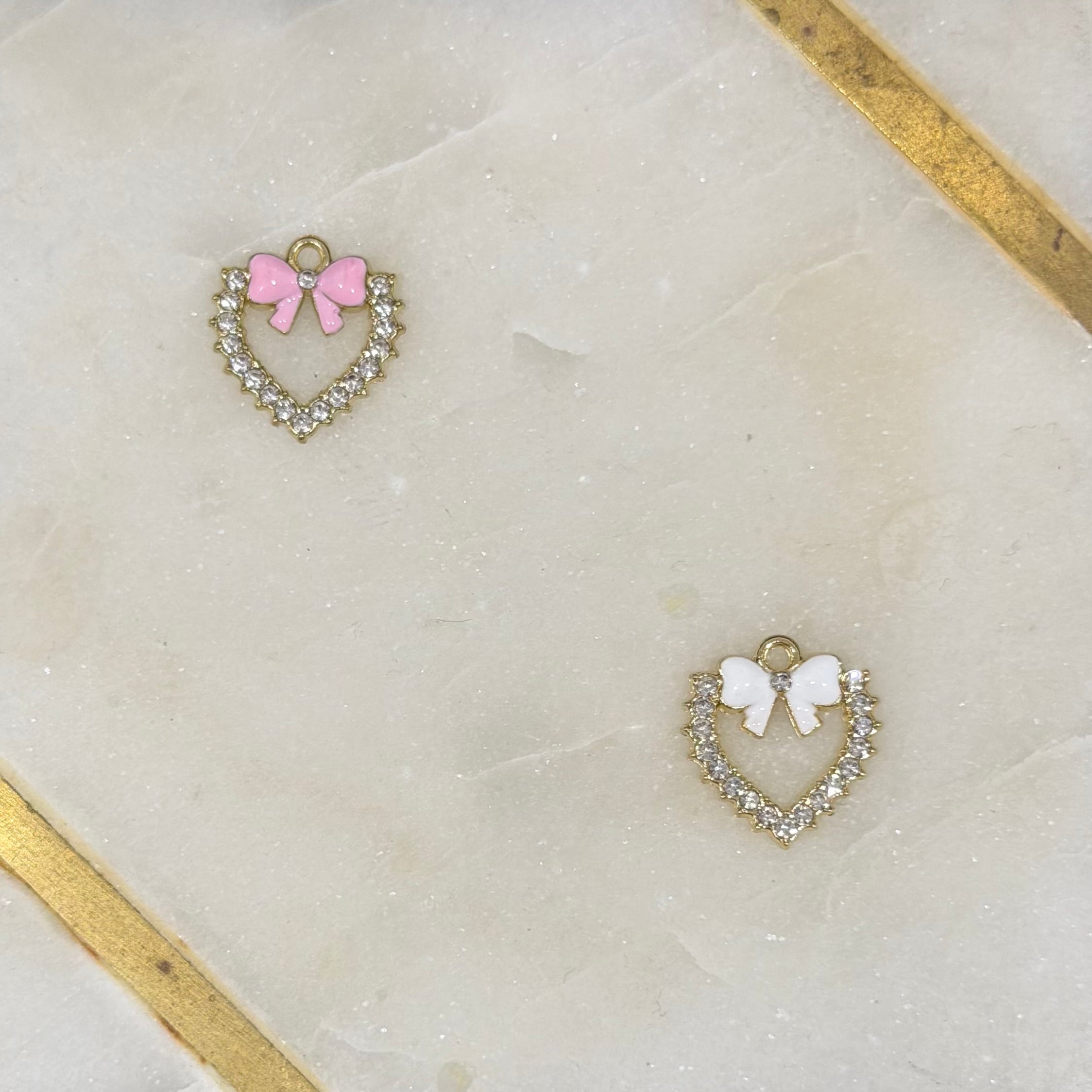 Shimmering Heart/Bow Charm