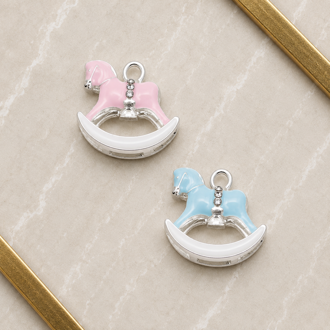 Silver Rocking Horse Charm