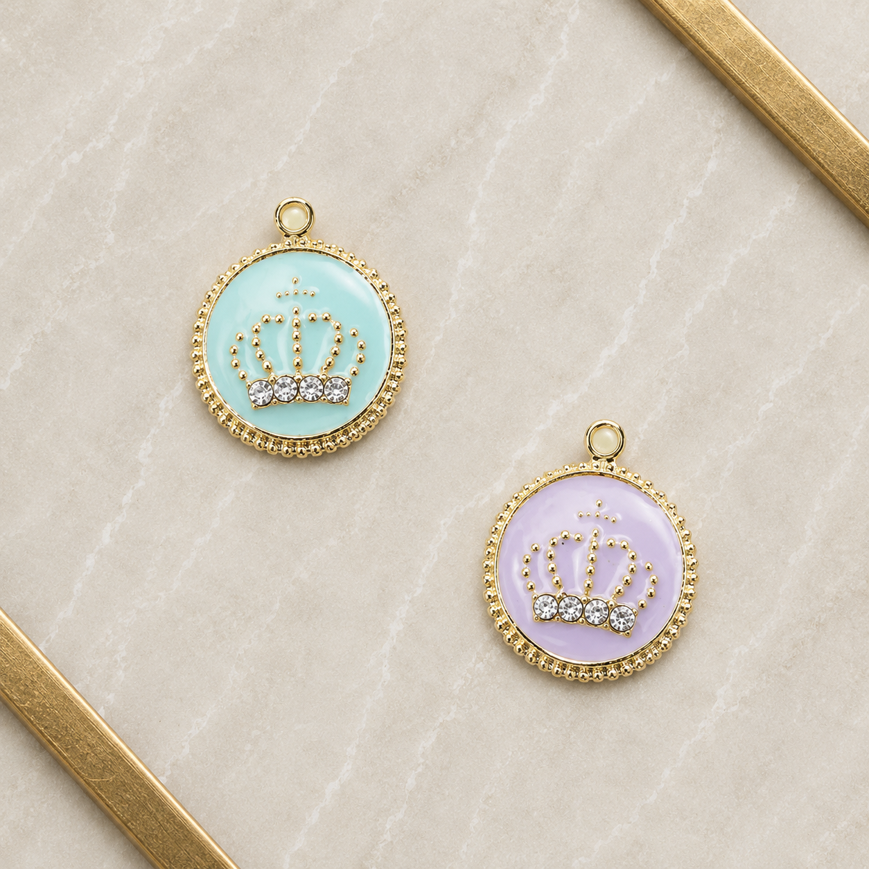 Enamel Crown Charm