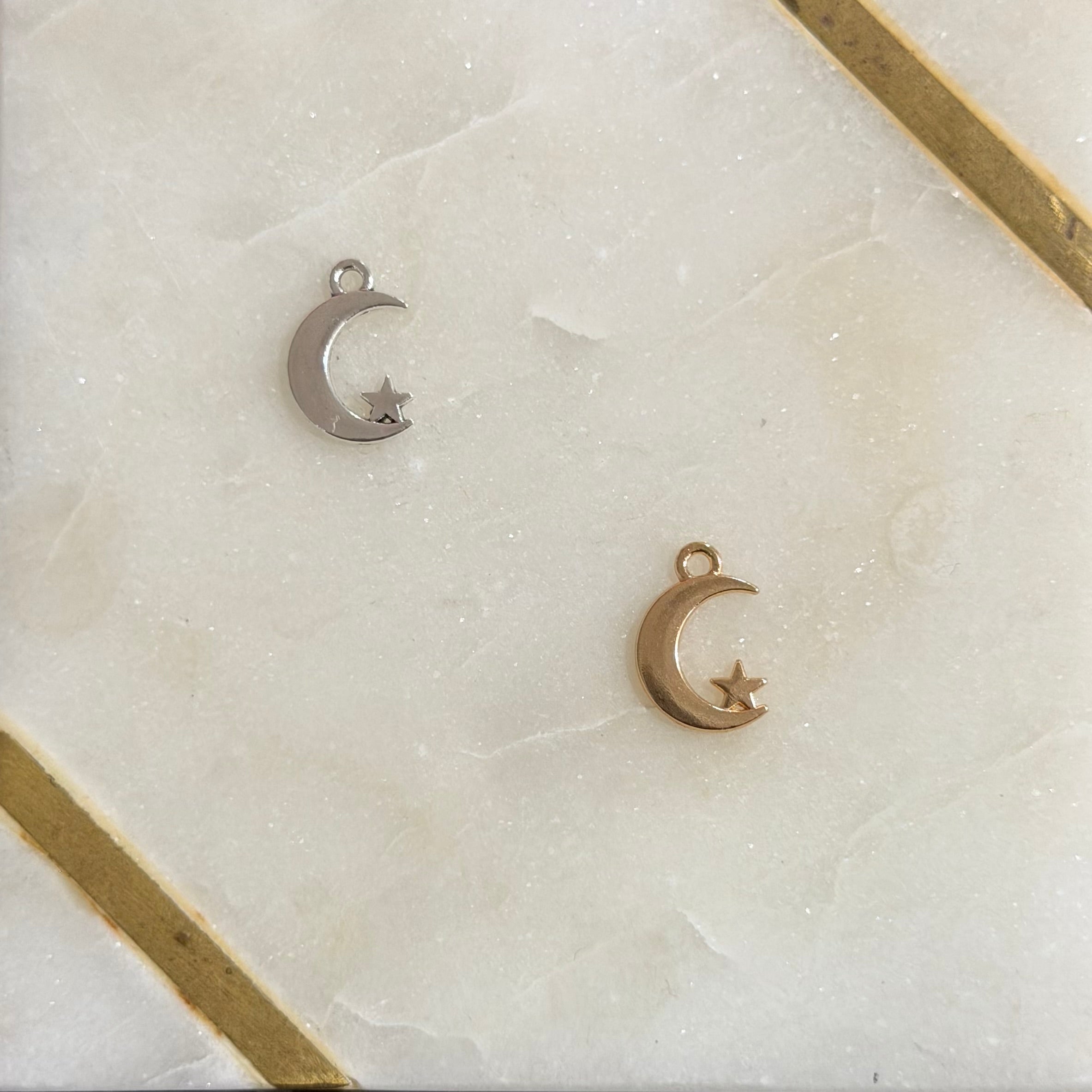 Crescent Moon & Star Charm