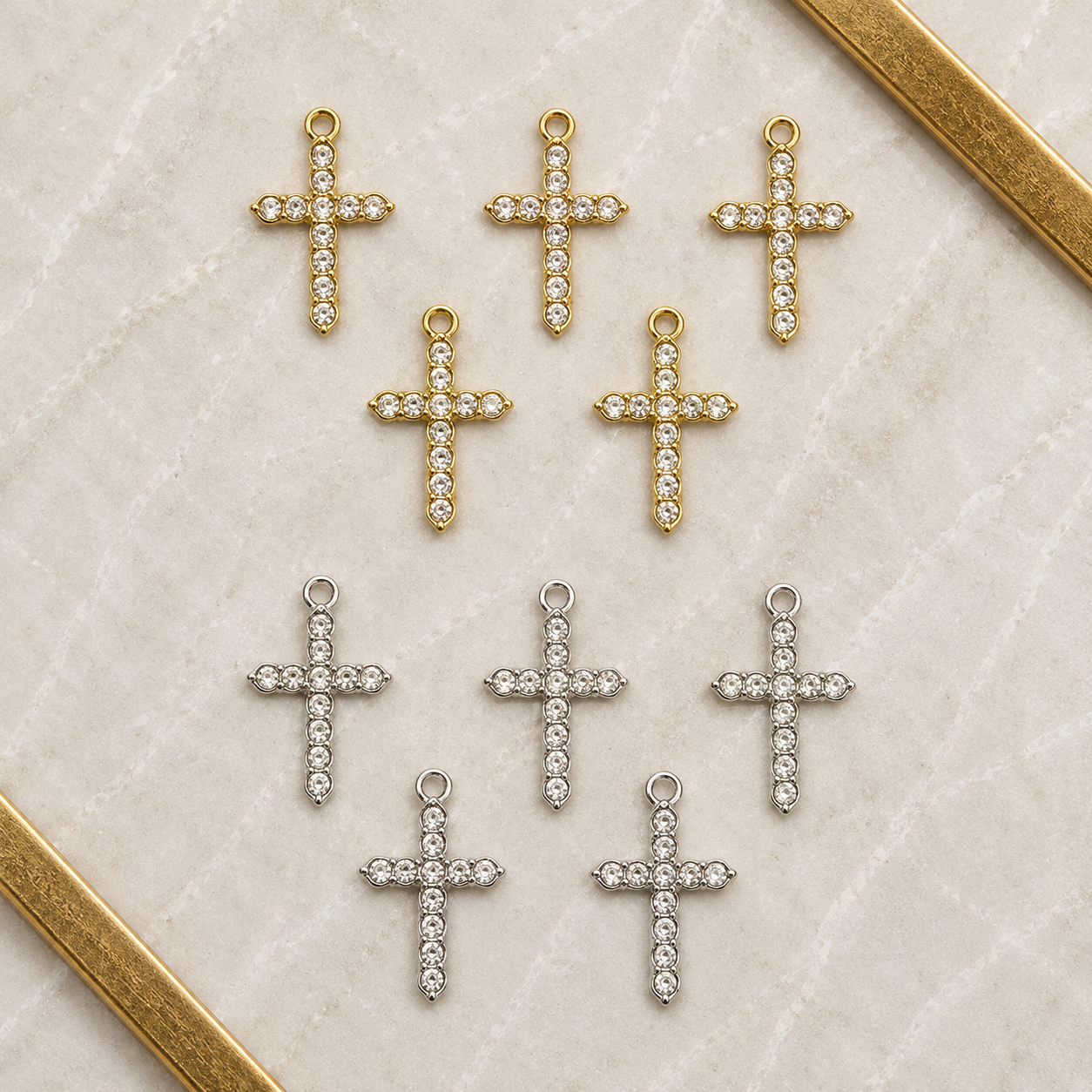 Shimmering Cross Charm