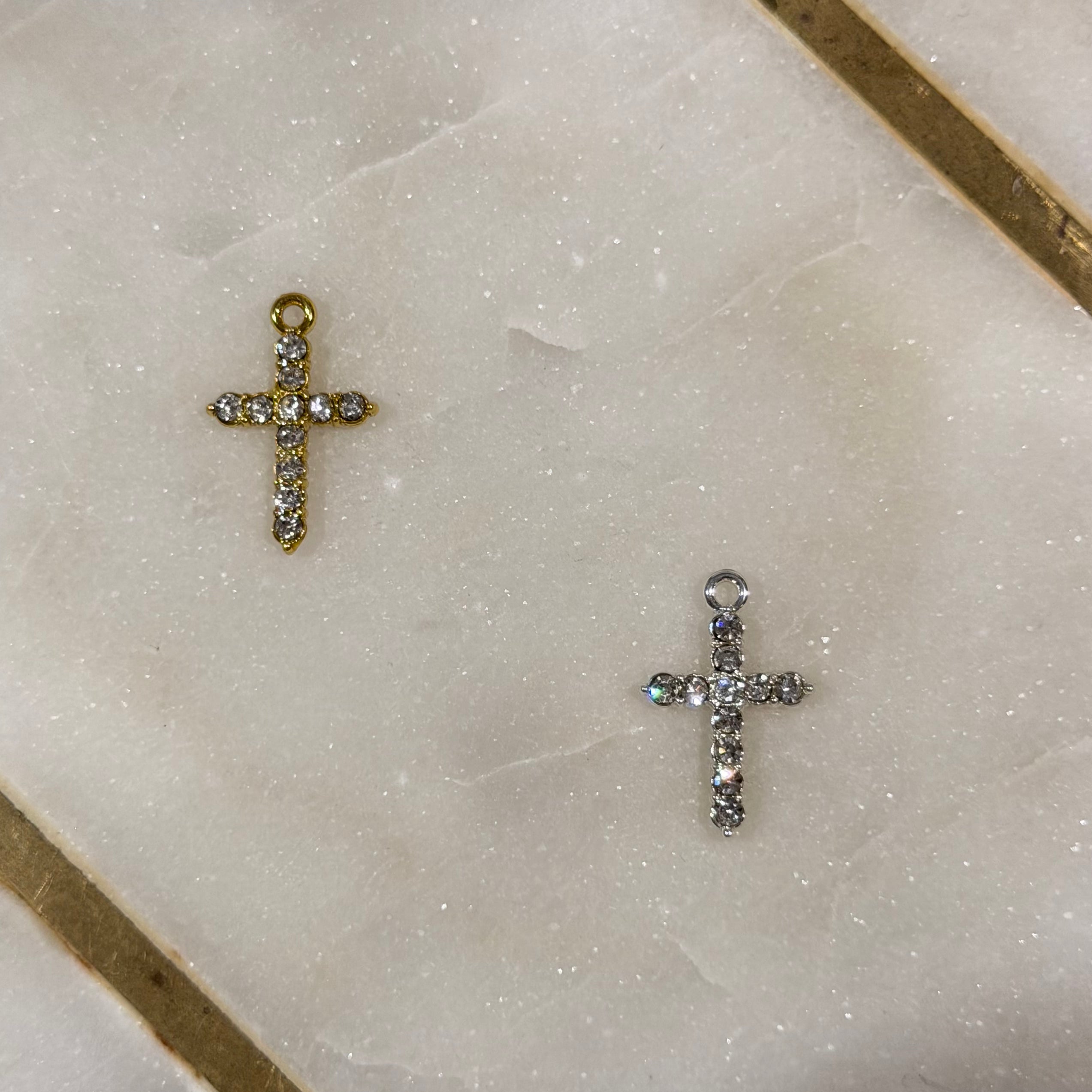Shimmering Cross Charm