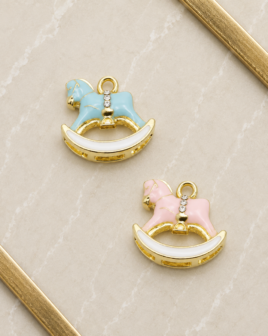 Gold Rocking Horse Charm
