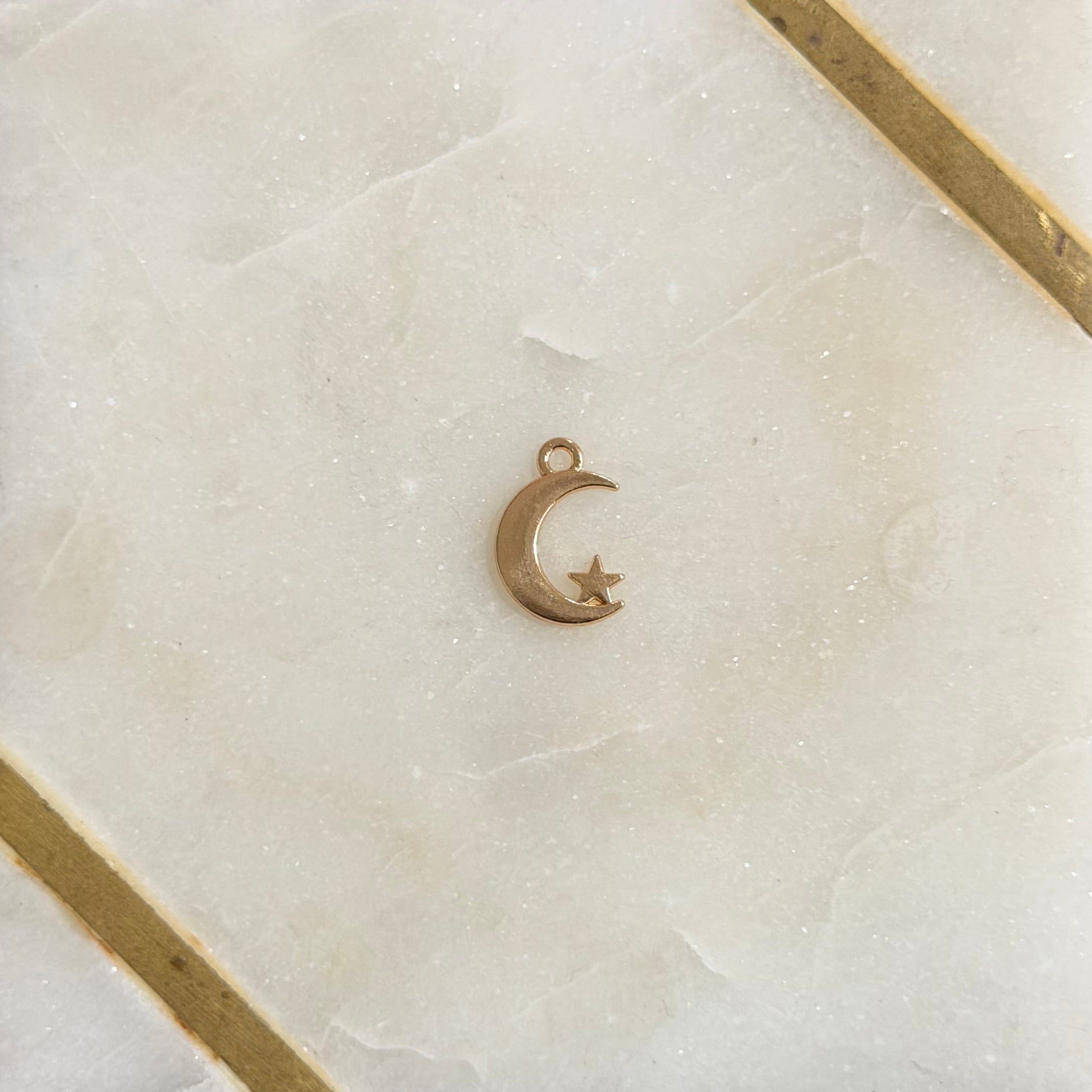 Crescent Moon & Star Charm