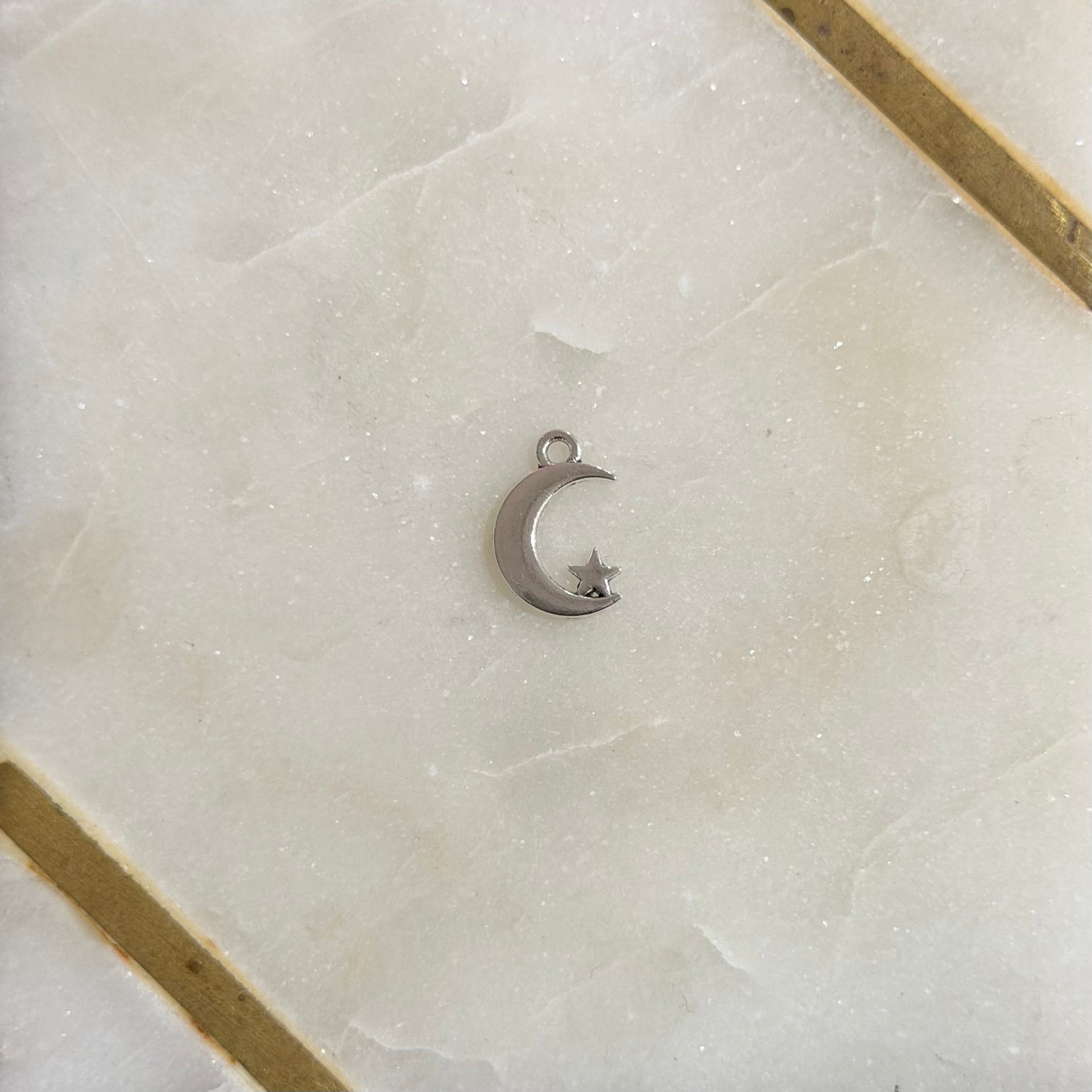 Crescent Moon & Star Charm