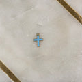 Gold Enamel Cross Charm
