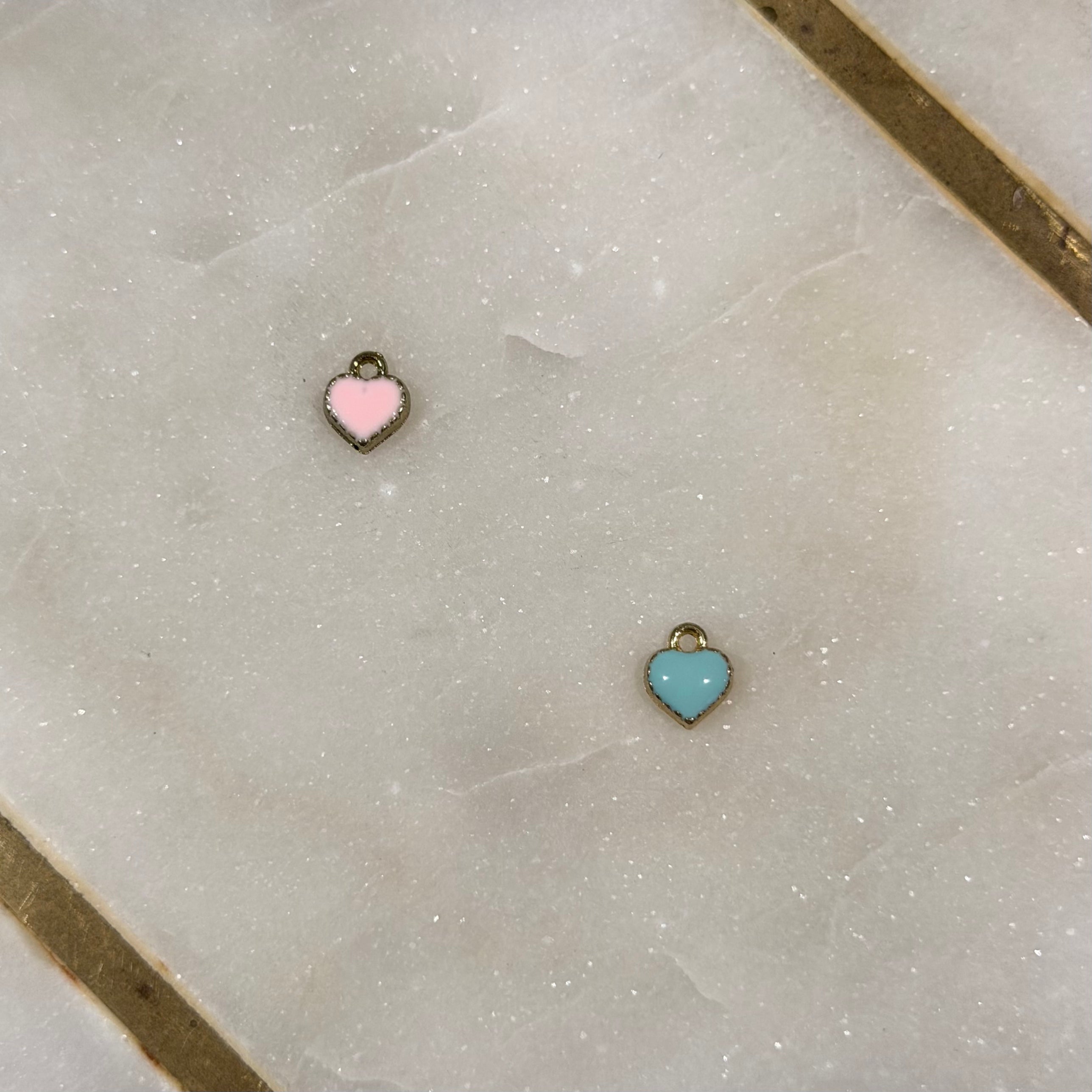 Enamel Heart Charm (Gold)