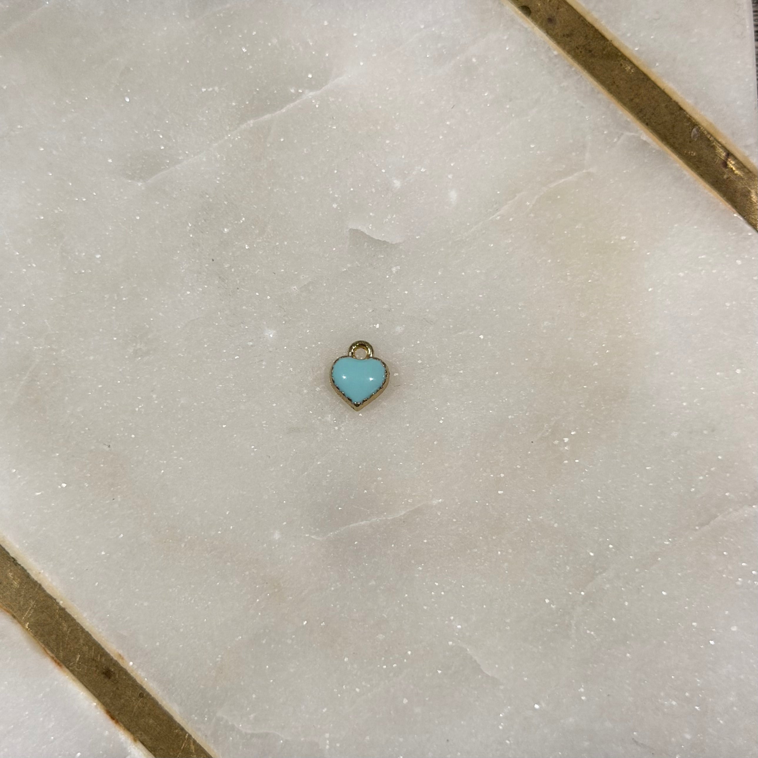 Enamel Heart Charm (Gold)