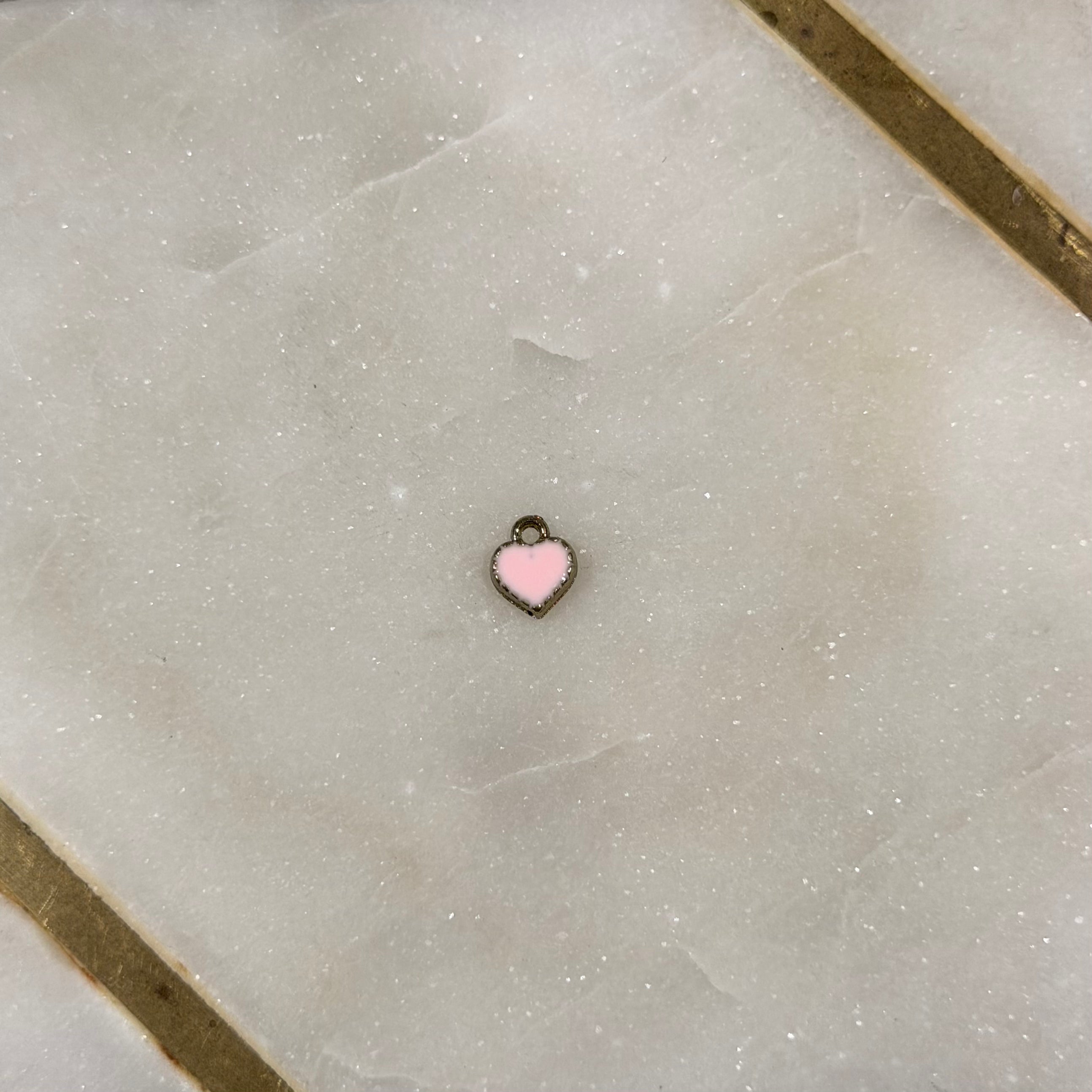 Enamel Heart Charm (Gold)