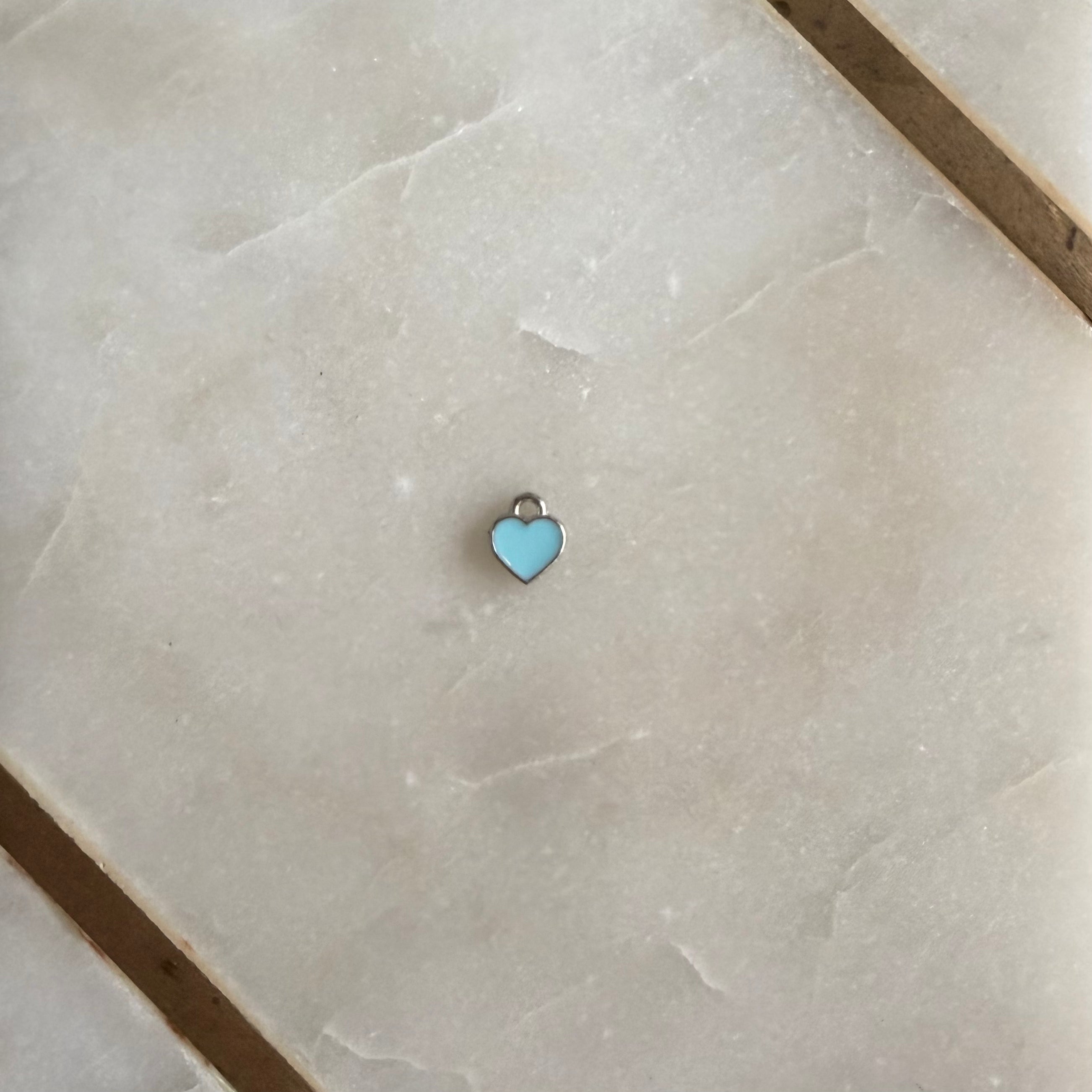 Enamel Heart Charm (Silver)