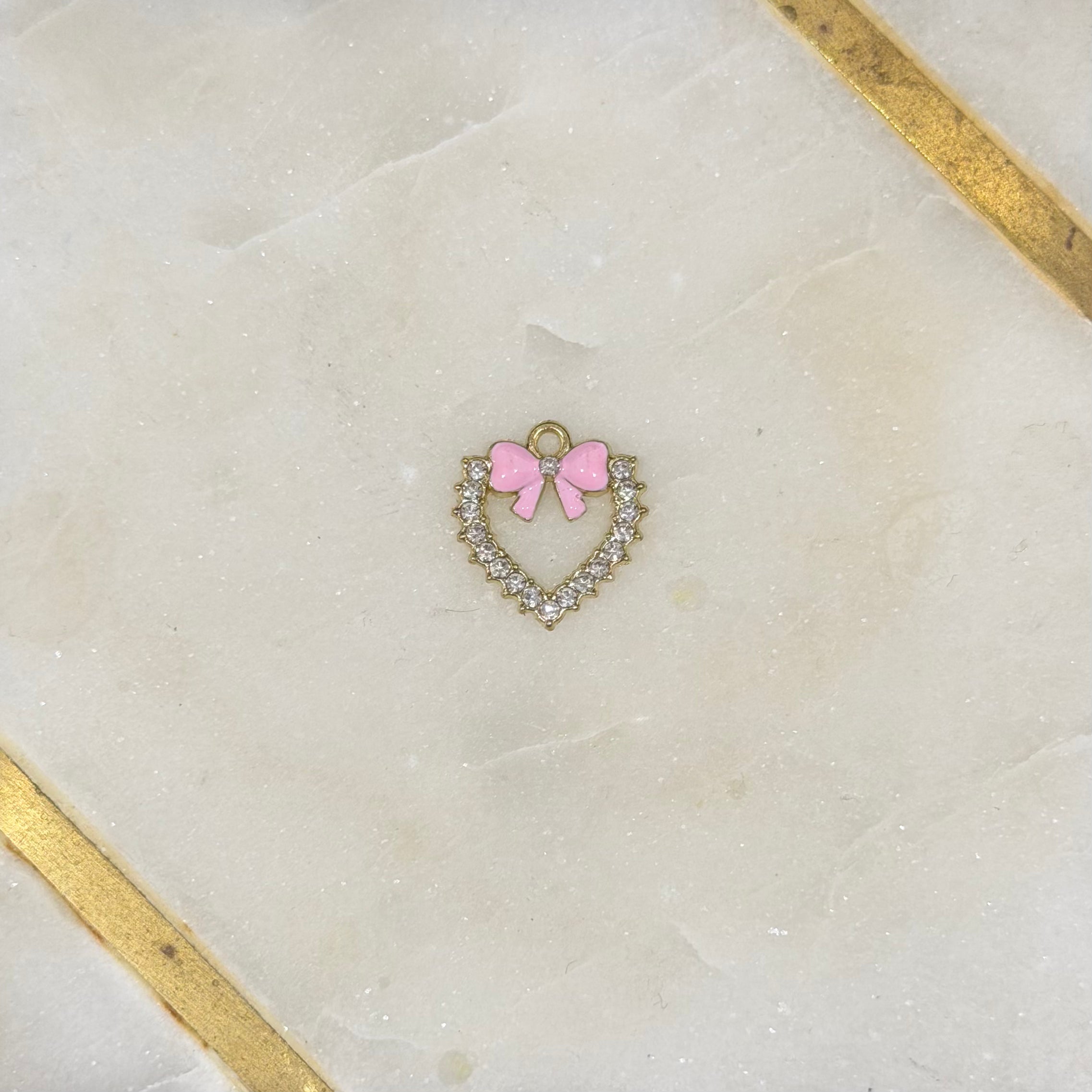 Shimmering Heart/Bow Charm