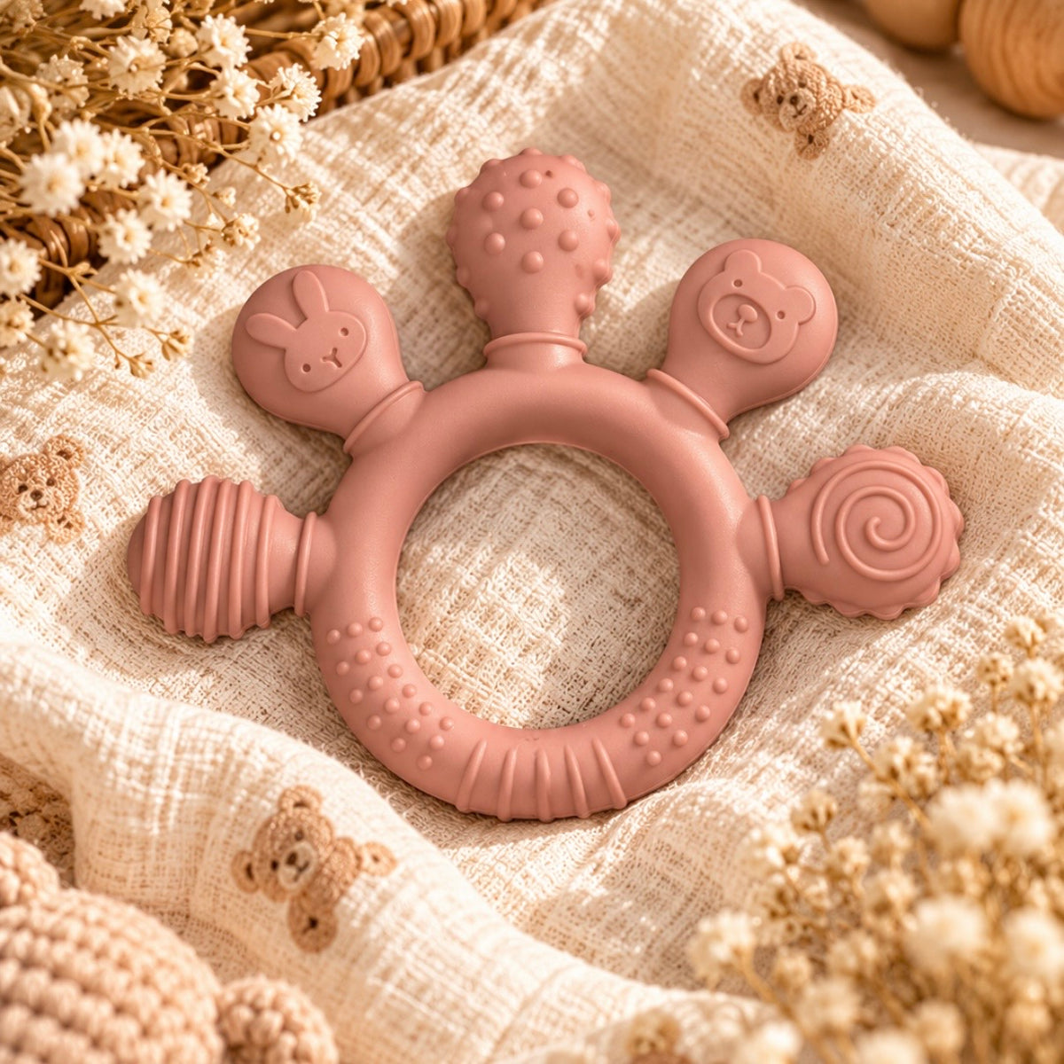 Silicone Knuckle Teething Ring